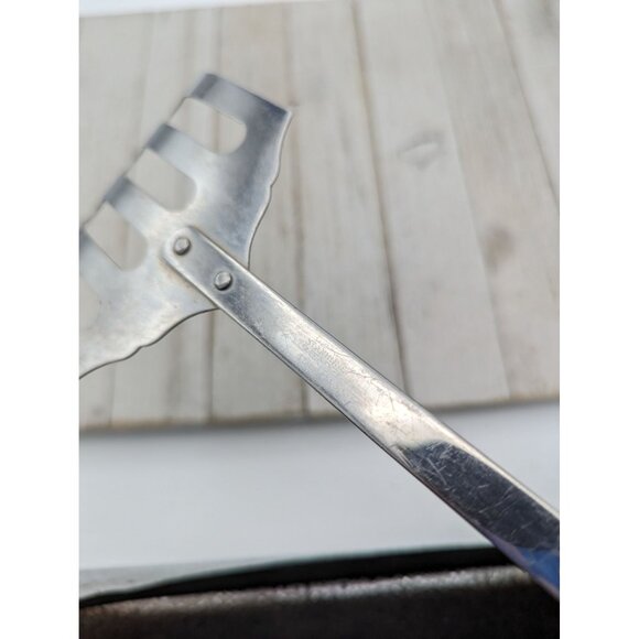 Stanhome USA #2 Stainless Slotted Spatula Turner Brown 13" Scalloped Curved - Picture 8 of 8